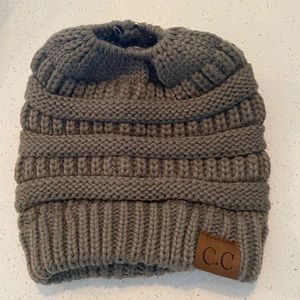 C.C Messy Bun Tail Beanie